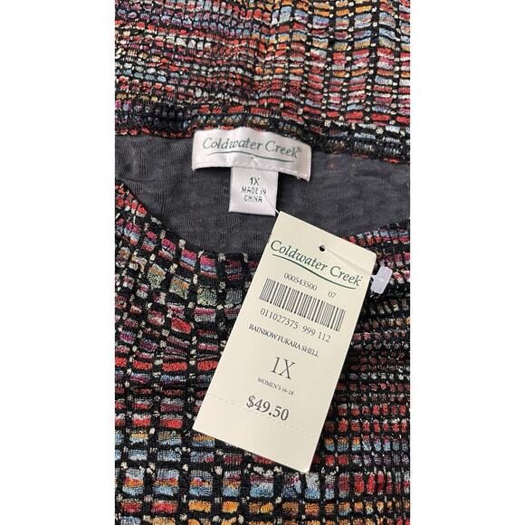 NWT Coldwater Creek Sleeveless Tank Top Slinky Stretch Rainbow Women's 1X - Picture 6 of 8
